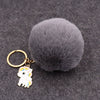 Wholesale Plush Imitation Rex Rabbit Fur Unicorn Ball Keychain Pendant
