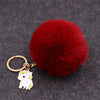 Wholesale Plush Imitation Rex Rabbit Fur Unicorn Ball Keychain Pendant