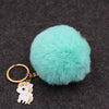 Wholesale Plush Imitation Rex Rabbit Fur Unicorn Ball Keychain Pendant