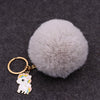 Wholesale Plush Imitation Rex Rabbit Fur Unicorn Ball Keychain Pendant