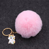 Wholesale Plush Imitation Rex Rabbit Fur Unicorn Ball Keychain Pendant