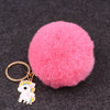 Wholesale Plush Imitation Rex Rabbit Fur Unicorn Ball Keychain Pendant