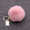 Wholesale Plush Imitation Rex Rabbit Fur Unicorn Ball Keychain Pendant