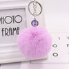 Wholesale Plush Mermaid Fish Scale Fur Ball Key Chain Modern Art Style Bag And Car Pendant