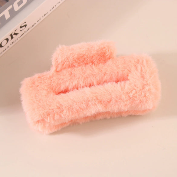 Wholesale Plush Minimalist Geometric Handmade Women's Hair Grab Clip Hair Accessories Headwear