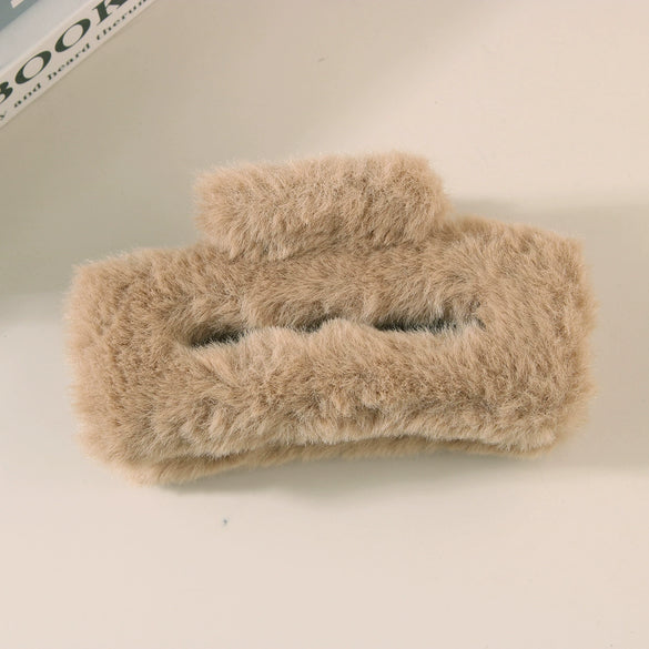 Wholesale Plush Minimalist Geometric Handmade Women's Hair Grab Clip Hair Accessories Headwear