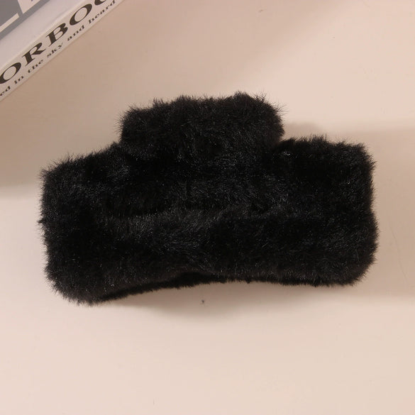 Wholesale Plush Minimalist Geometric Handmade Women's Hair Grab Clip Hair Accessories Headwear