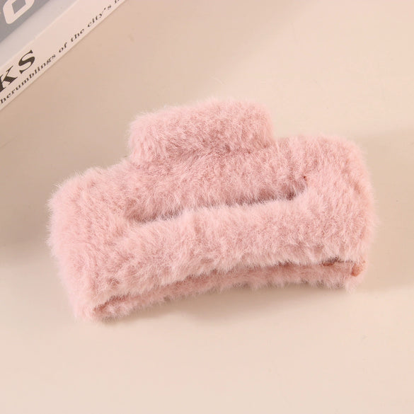 Wholesale Plush Minimalist Geometric Handmade Women's Hair Grab Clip Hair Accessories Headwear