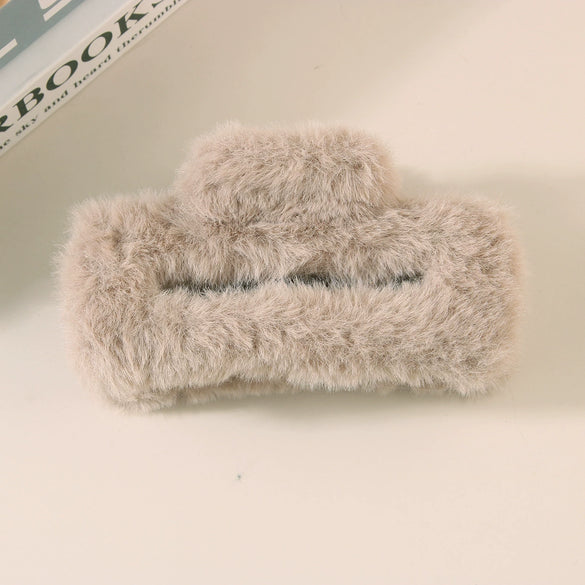 Wholesale Plush Minimalist Geometric Handmade Women's Hair Grab Clip Hair Accessories Headwear