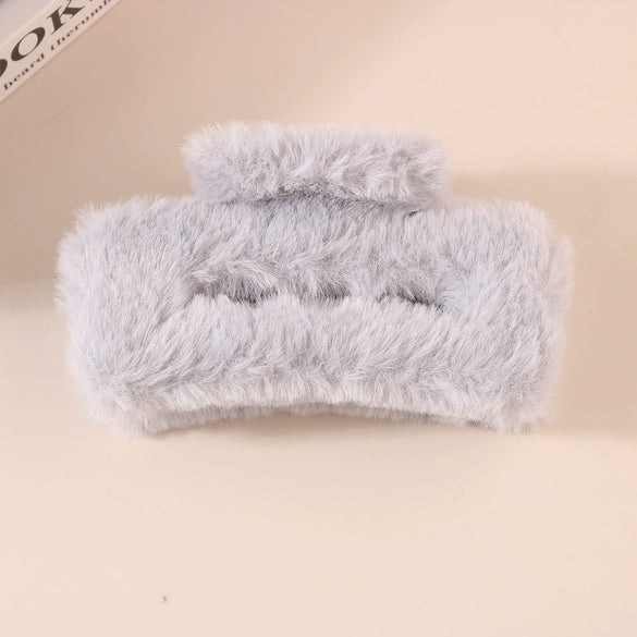 Wholesale Plush Minimalist Geometric Handmade Women's Hair Grab Clip Hair Accessories Headwear