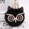 Wholesale Plush Owl Keychain With Imitation Rabbit Fur Ball Cute Style For Bag Or Car Pendant