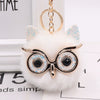 Wholesale Plush Owl Keychain With Imitation Rabbit Fur Ball Cute Style For Bag Or Car Pendant