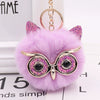 Wholesale Plush Owl Keychain With Imitation Rabbit Fur Ball Cute Style For Bag Or Car Pendant