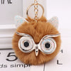 Wholesale Plush Owl Keychain With Imitation Rabbit Fur Ball Cute Style For Bag Or Car Pendant
