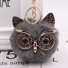 Wholesale Plush Owl Keychain With Imitation Rabbit Fur Ball Cute Style For Bag Or Car Pendant