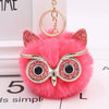 Wholesale Plush Owl Keychain With Imitation Rabbit Fur Ball Cute Style For Bag Or Car Pendant