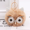 Wholesale Plush Owl Keychain With Imitation Rabbit Fur Ball Cute Style For Bag Or Car Pendant