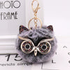Wholesale Plush Owl Keychain With Imitation Rabbit Fur Ball Cute Style For Bag Or Car Pendant