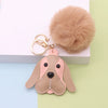 Wholesale Plush Pu Leather Cute Puppy Keychain Bag Pendant
