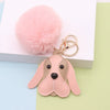 Wholesale Plush Pu Leather Cute Puppy Keychain Bag Pendant