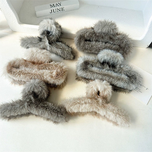 Wholesale Plush Square Grab Clip Hairpin Handmade For Women
