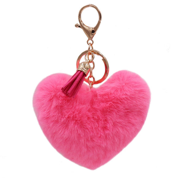 Wholesale Plush Tassel Love Key Chain For Car And Bag