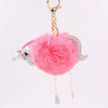 Wholesale Plush Unicorn Fur Ball Keychain With Pu Leather And Pony Cartoon Design