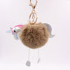 Wholesale Plush Unicorn Fur Ball Keychain With Pu Leather And Pony Cartoon Design