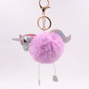 Wholesale Plush Unicorn Fur Ball Keychain With Pu Leather And Pony Cartoon Design