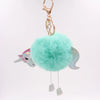 Wholesale Plush Unicorn Fur Ball Keychain With Pu Leather And Pony Cartoon Design