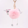Wholesale Plush Unicorn Fur Ball Keychain With Pu Leather And Pony Cartoon Design