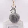 Wholesale Plush Unicorn Keychain With Imitation Rex Rabbit Fur Ball Pendant