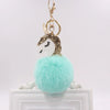 Wholesale Plush Unicorn Keychain With Imitation Rex Rabbit Fur Ball Pendant