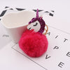 Wholesale Plush Unicorn Keychain With Imitation Rex Rabbit Fur Ball Pendant