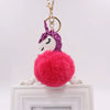 Wholesale Plush Unicorn Keychain With Imitation Rex Rabbit Fur Ball Pendant