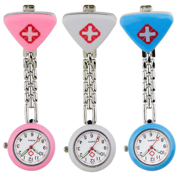 Wholesale Pocket Watch Women's Alloy Case Stainless Steel Strap Triangle Medical Style Quartz