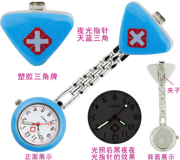 Wholesale Pocket Watch Women's Alloy Case Stainless Steel Strap Triangle Medical Style Quartz