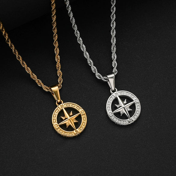Wholesale Polishing Star Shape Titanium Steel Stainless Steel Twist Chain Pendant Necklace For Unisex