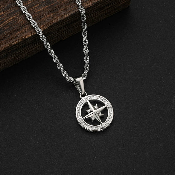 Wholesale Polishing Star Shape Titanium Steel Stainless Steel Twist Chain Pendant Necklace For Unisex