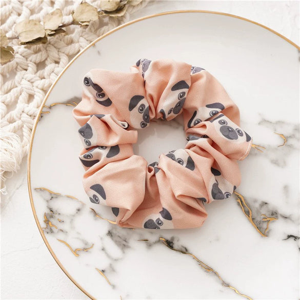 Wholesale Polyester Cartoon Animal Dog Large Intestine Women's Hair Rope Hair Ring Jewelry With Seiko Design