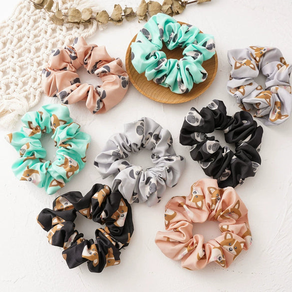 Wholesale Polyester Cartoon Animal Dog Large Intestine Women's Hair Rope Hair Ring Jewelry With Seiko Design