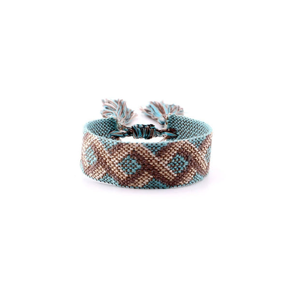 Wholesale Polyester Hand Woven Bracelet With Bohemian Ethnic Style And Letter Design