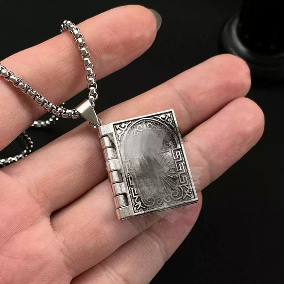 Wholesale Pop Style Geometric Electroplated Book Shape Alloy Pendant Necklace For Men Women And Teenagers