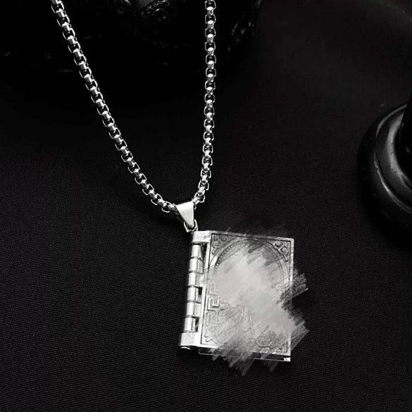 Wholesale Pop Style Geometric Electroplated Book Shape Alloy Pendant Necklace For Men Women And Teenagers