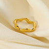 Wholesale Popular Irregular Wave 18K Gold Electroplated Stainless Steel Ring For Women