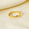Wholesale Popular Irregular Wave 18K Gold Electroplated Stainless Steel Ring For Women