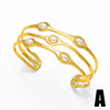 Wholesale Popular Pearl Open Bangle Copper Gold Plated Hand Jewelry