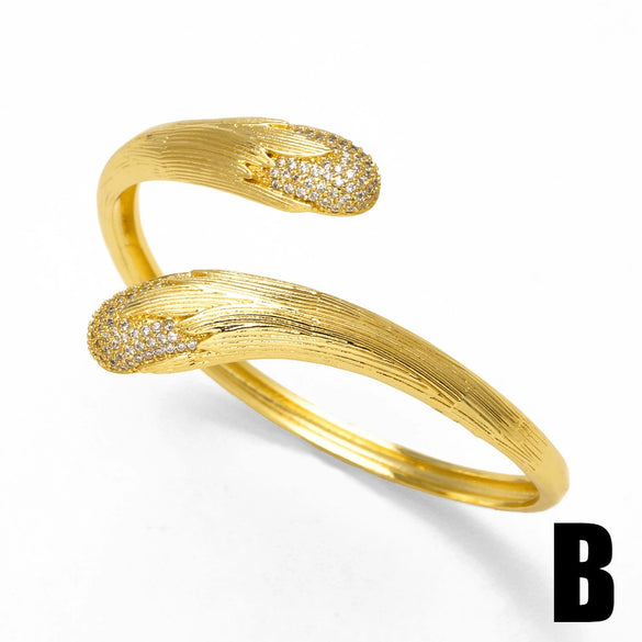 Wholesale Popular Pearl Open Bangle Copper Gold Plated Hand Jewelry