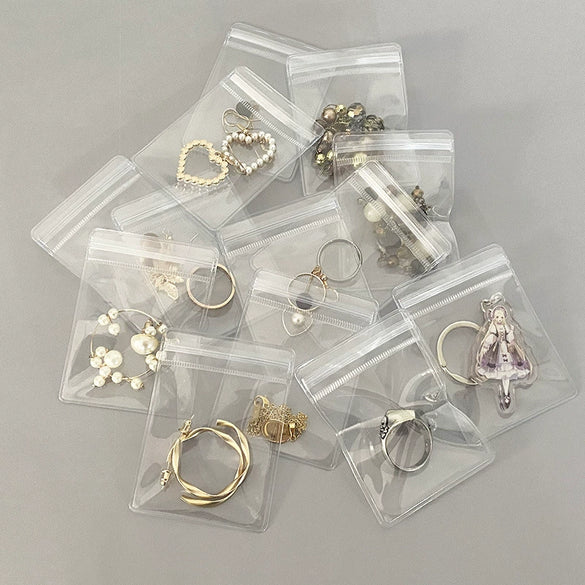 Wholesale Portable Small Jewelry Earrings Storage Transparent Pvc Self Sealing Ins Spot Sealed Bag