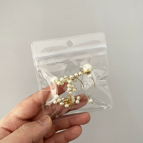 Wholesale Portable Small Jewelry Earrings Storage Transparent Pvc Self Sealing Ins Spot Sealed Bag